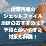 佐渡汽船のジェットフォイル 座席のおすすめは？予約と酔いやすさ対策も解説！