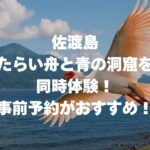 佐渡島でたらい舟と青の洞窟を同時体験！事前予約がおすすめ！